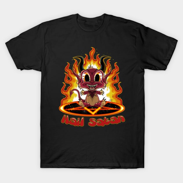Hail Satan T-Shirt by davemyersillustration